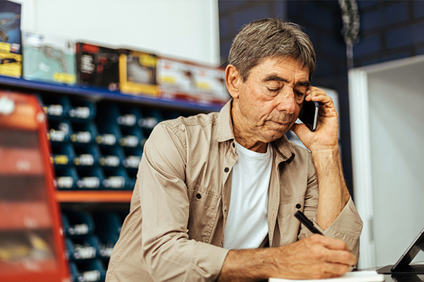 Man talking on phone